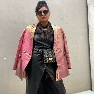 Pink iridescent women blazer